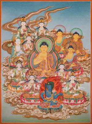 Shakyamuni Buddha Thangka | Original Tibetan Buddhist Religious Painting | Wall Hanging Yoga Meditation